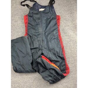 Vintage Kawasaki Snow Bib Pants Mens Medium Black Red Waterproof Outerwear 80s